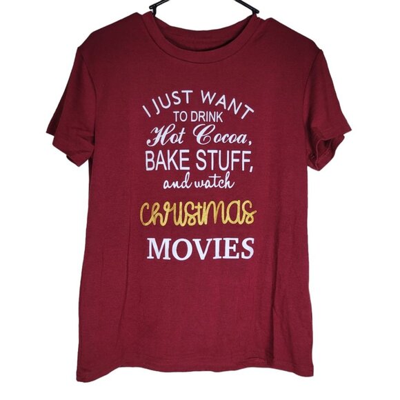 Christmas‎ Movie Baking Shirt Cocoa Holiday Spirit Winter Vibes Womens Small - Picture 6 of 6